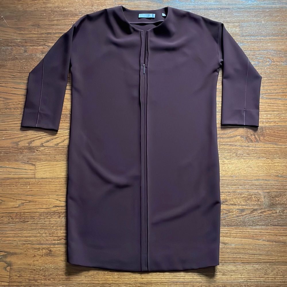 Vince Seamed Front-Zip Cocoon Dress